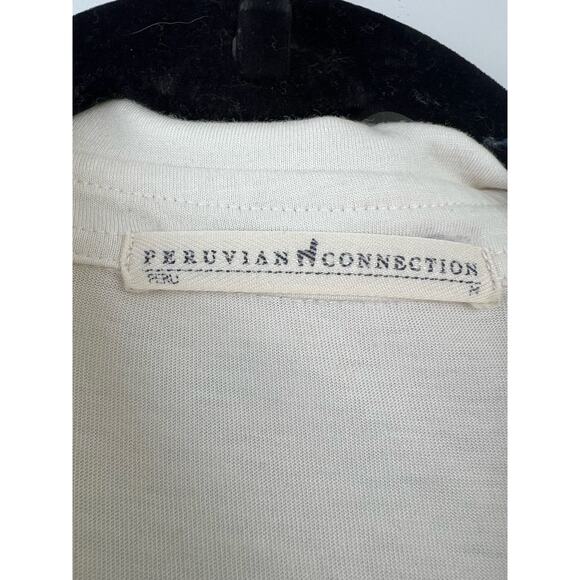 Peruvian Connection Pima Cotton Modal White Classic Button Down Top Medium - Picture 5 of 6